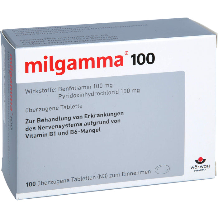 milgamma 100 Tabletten bei Mangel der Vitamine B1 und B6, 100 St. Tabletten