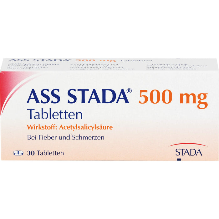 ASS STADA 500 mg Tabletten bei Fieber und Schmerzen, 30 pcs. Tablets