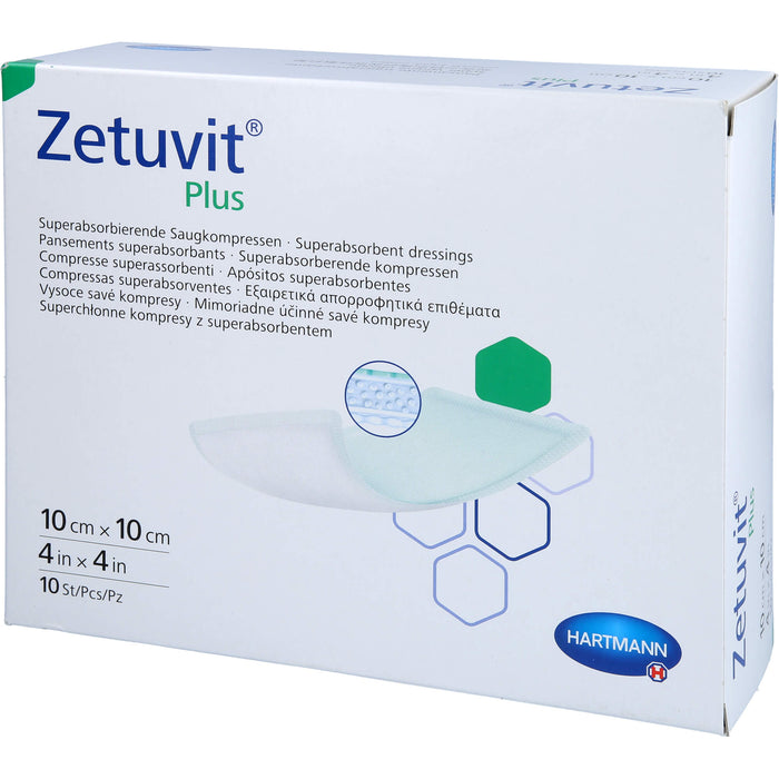 Zetuvit Plus extrastarke Saugkompr.ster10x10cm CPC, 10 St KOM