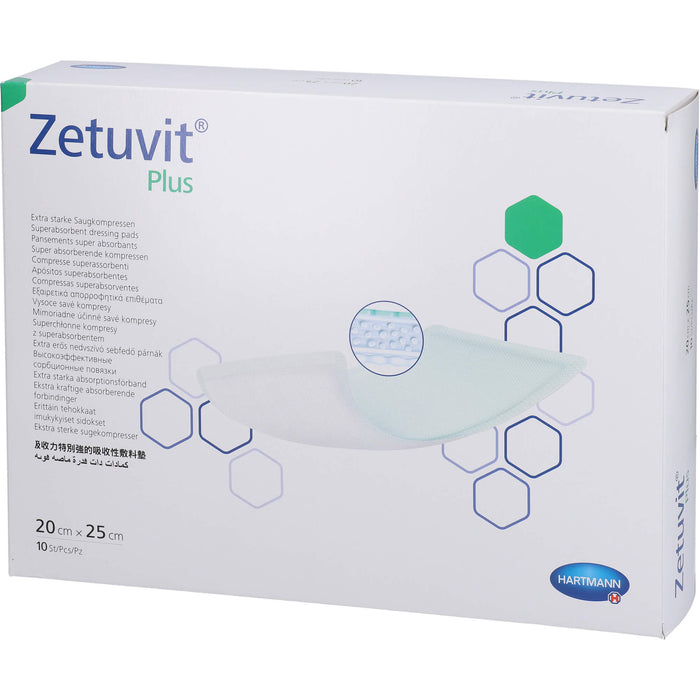 Zetuvit Plus extrastarke Saugkompr.ster20x25cm CPC, 10 St KOM