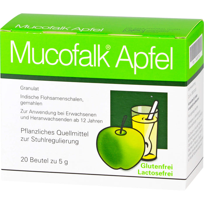 Mucofalk Apfel Granulat Quellmittel zur Stuhlregulierung, 20 pc Sachets