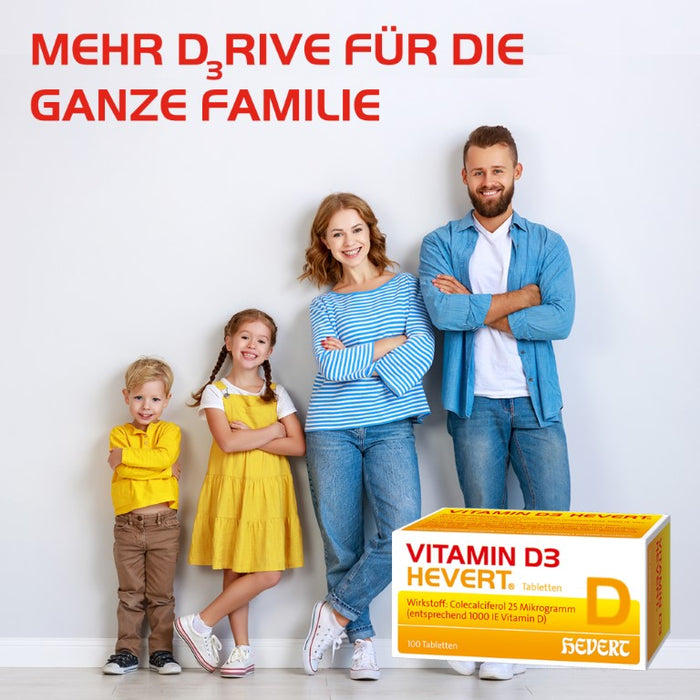 Vitamin D3 Hevert bei Mangel und erhöhtem Bedarf, 100 St. Tabletten