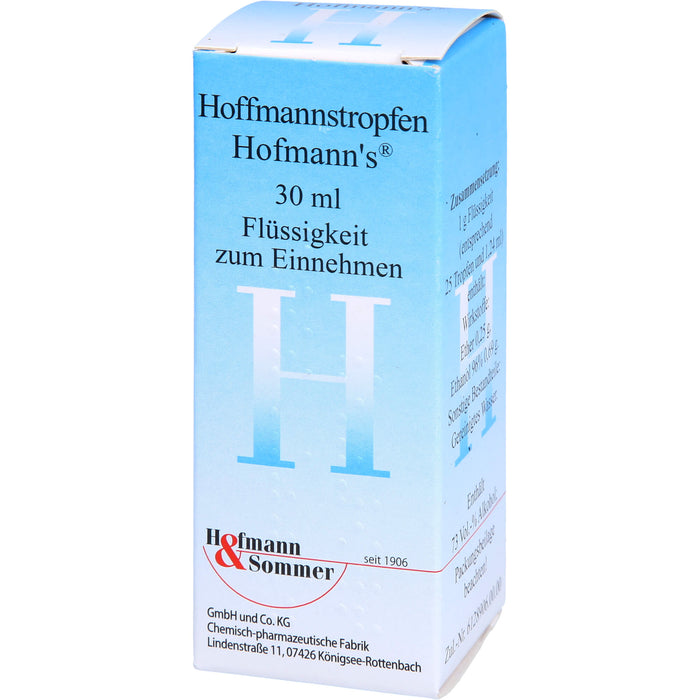 Hoffmannstropfen zur Belebung bei Abgespanntheit , Lustlosigkeit, Schwächeanfällen, Übelkeit und Völlegefühl, 30 ml Lösung