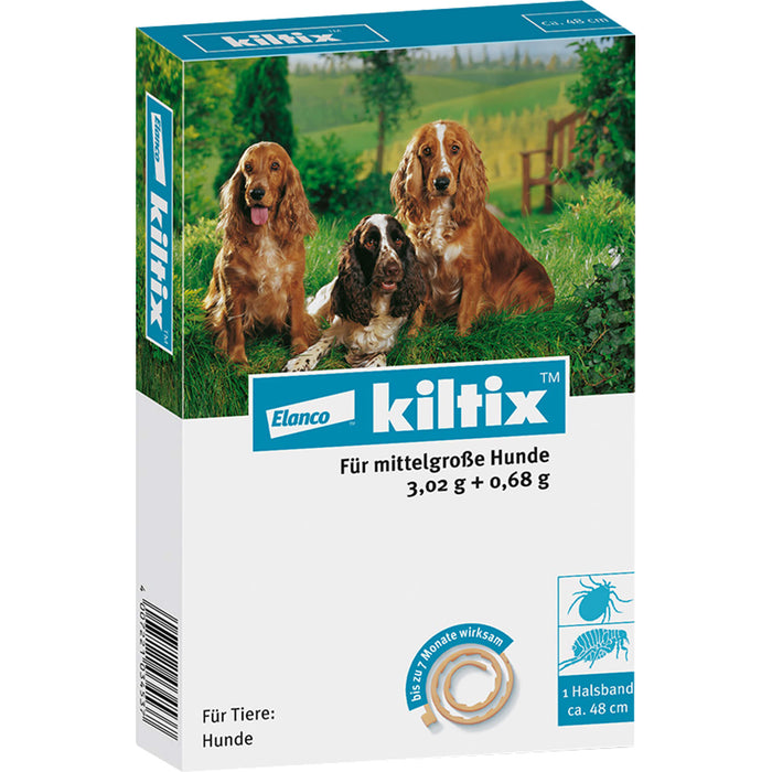 Elanco kiltix für mittelgroße Hunde Ektoparasitizid-Halsband gegen Zecken und Flöhe, 1 pcs. Collar