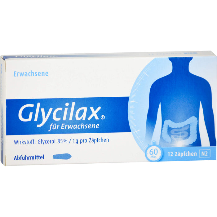 Glycilax für Erwachsene Zäpfchen Abführmittel, 12 pc Suppositoires