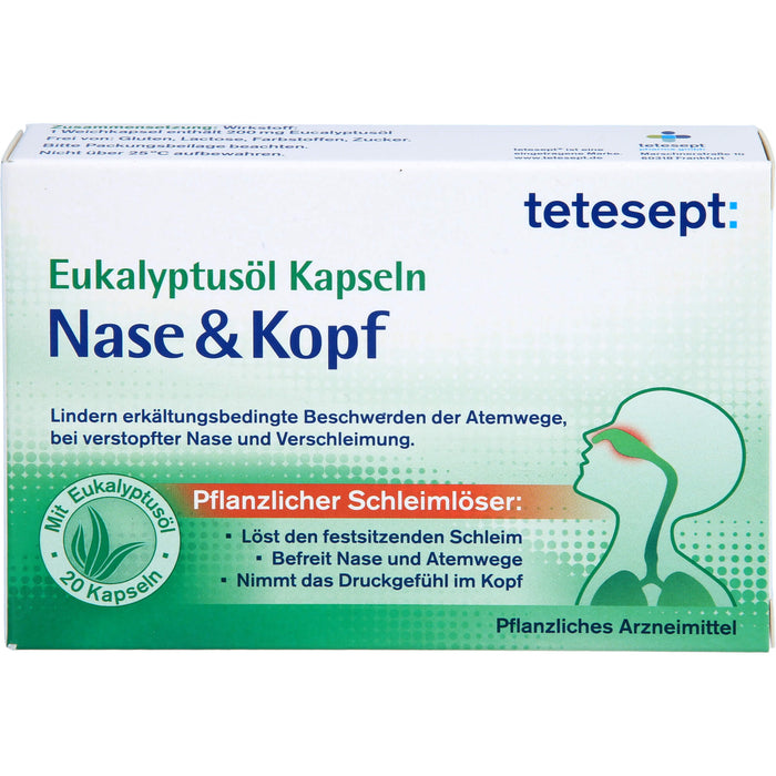 tetesept Eukalyptusöl Kapseln Nase + Kopf, 20 pcs. Capsules