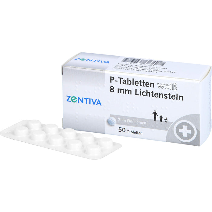 P-Tabletten weiß 8 mm Lichtenstein, 50 pcs. Tablets