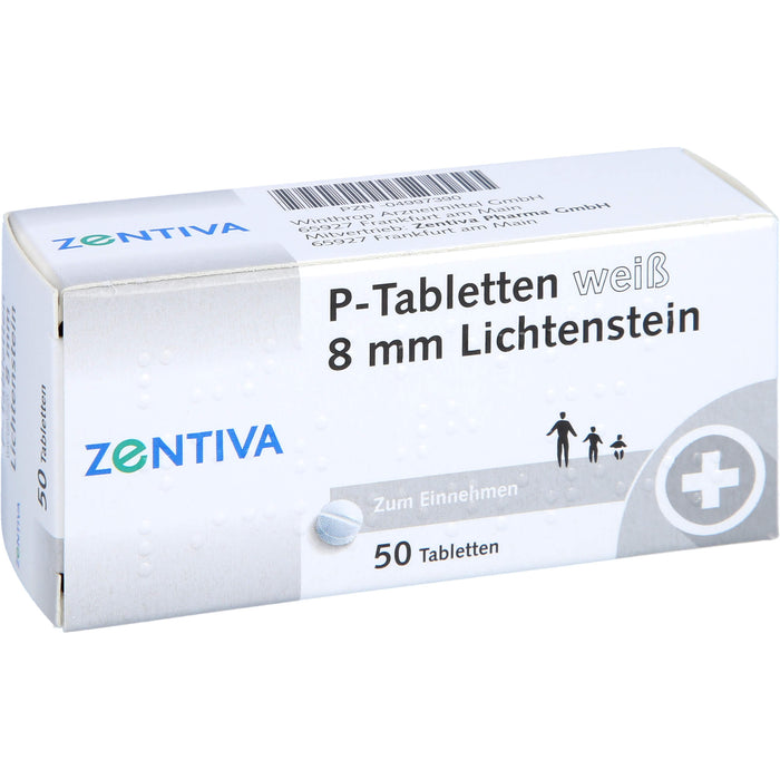 P-Tabletten weiß 8 mm Lichtenstein, 50 pc Tablettes