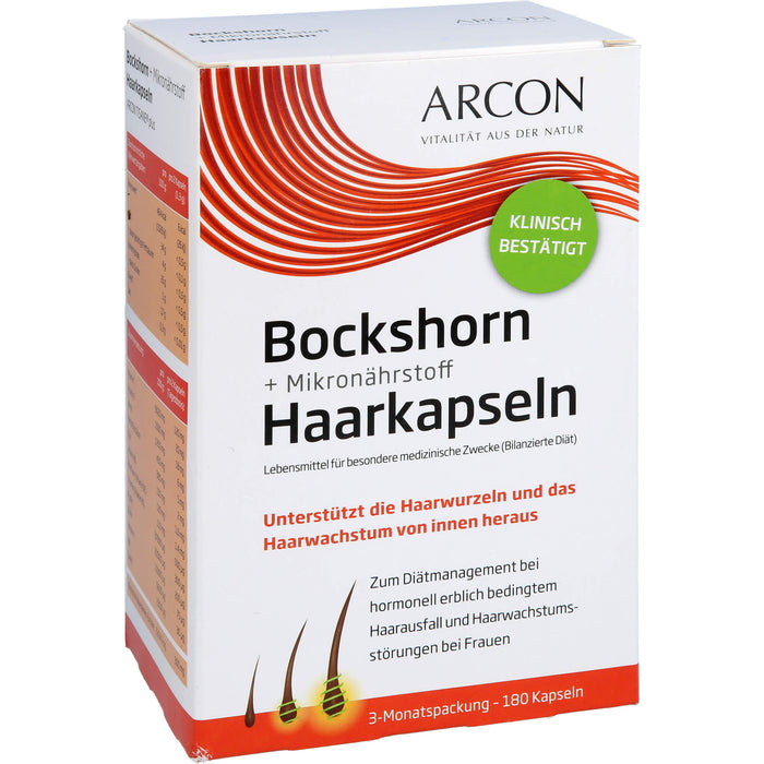 Arcon Bockshorn + Mikronährstoff Haarkapseln, 180 pcs. Capsules