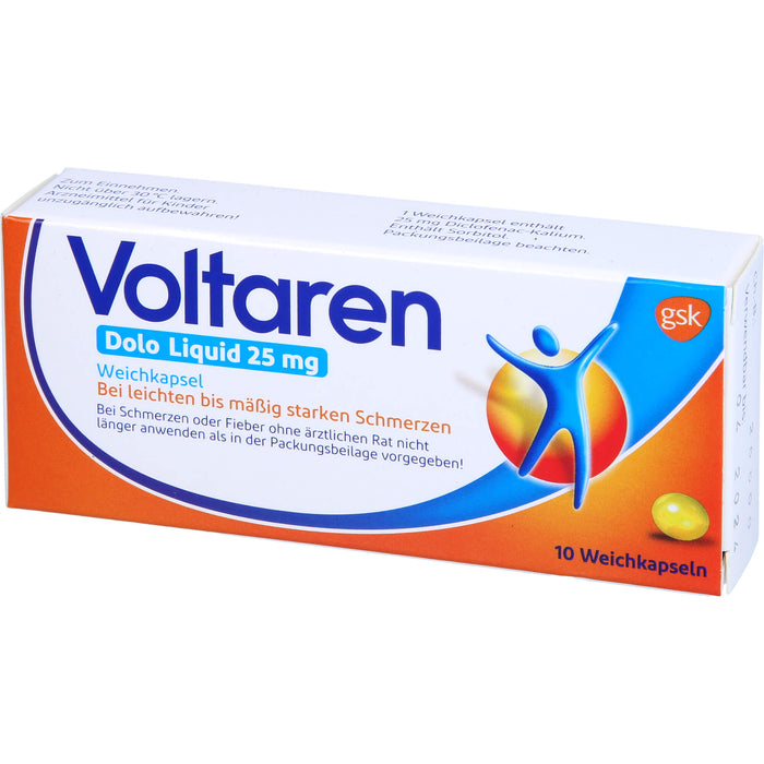 Voltaren Dolo Liquid 25 mg Weichkapseln, 10 pc Capsules