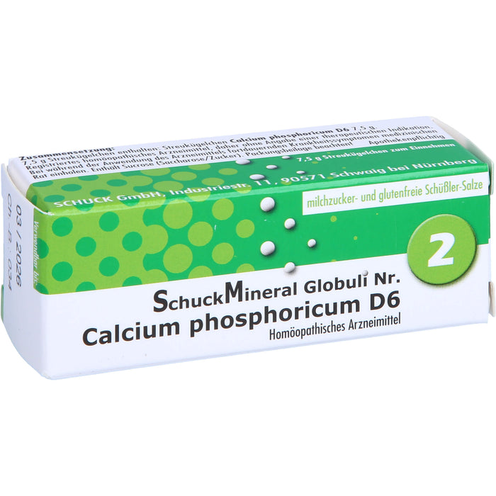 Schuckmineral Globuli 2 Calcium phosphoricum D6, 7.5 g Globuli