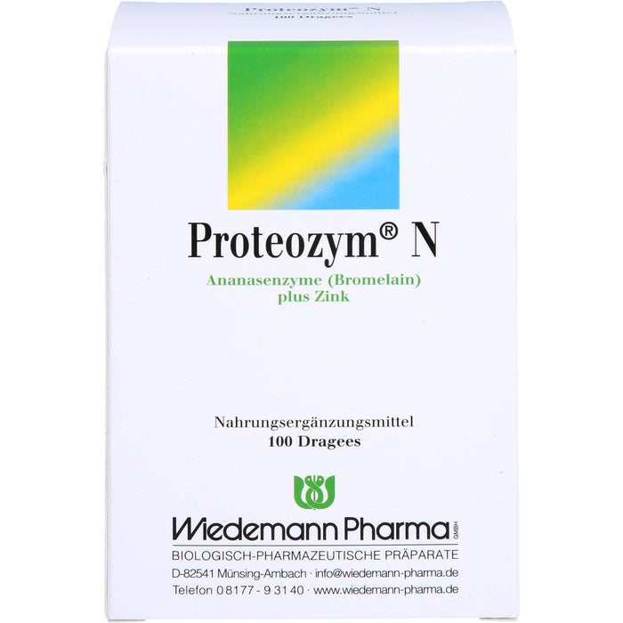 Proteozym N Dragees unterstützt die Eiweißsynthese und trägt zu gesunden Knochen, Haaren, Nägeln und Haut bei, 100 pc Tablettes