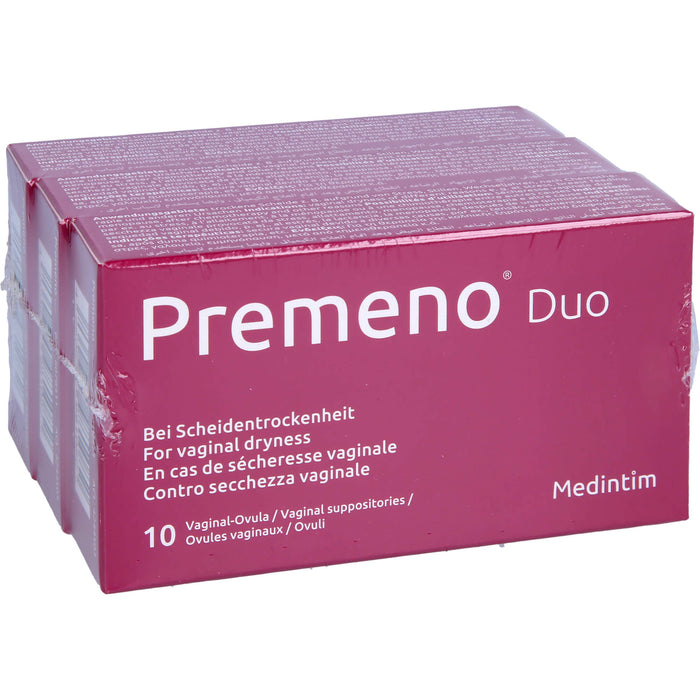 Premeno duo Vaginal Ovula bei Scheidentrockenheit, 30 pcs. Suppositories