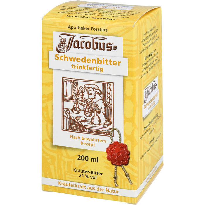 Jacobus Schwedenbitter trinkfertige Mischung aus erlesenen Kräutern und Wurzeln, 200 ml Solution