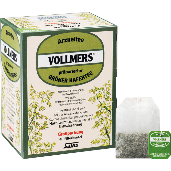 Salus VOLLMERS Grüner Hafertee Filterbeutel, 40 pcs. Filter bag