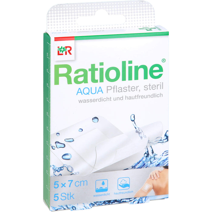 Ratioline aqua Duschpflaster plus 5 x 7 cm steril, 5 pcs. Patch