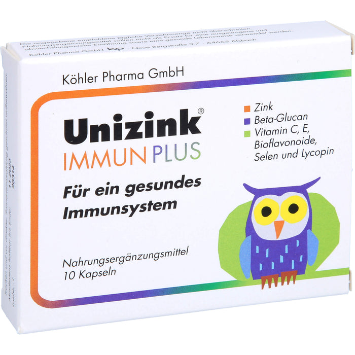 Unizink Immun Plus Kapseln für ein gesundes Immunsystem, 10 pcs. Capsules