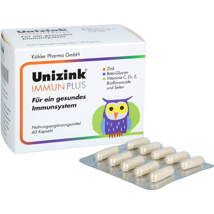 Unizink Immun Plus Kapseln für ein gesundes Immunsystem, 60 pc Capsules