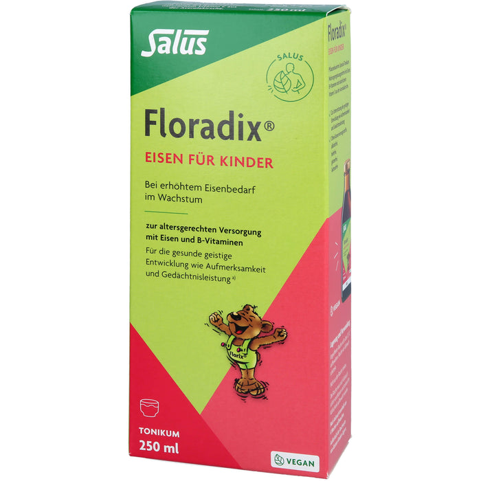 Floradix Eisen für Kinder Tonikum bei erhöhtem Eisenbedarf, 250 ml Lösung