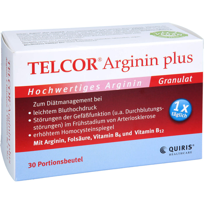 TELCOR Arginin plus Pulver für Lebenskraft und Vitalität bis ins hohe Alter, 30 pc Sachets