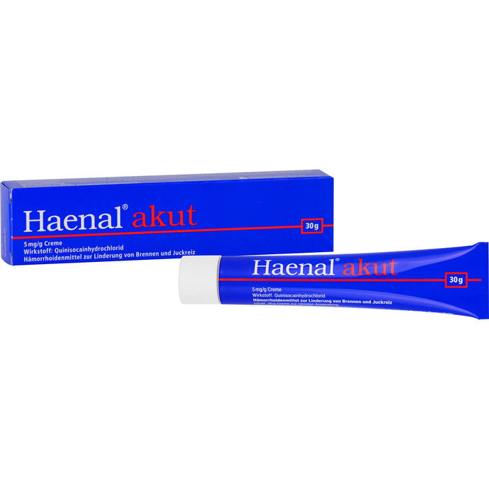 Haenal akut Creme Hämorrhoidenmittel  zur Linderung von Brennen und Juckreiz, 30 g Crème