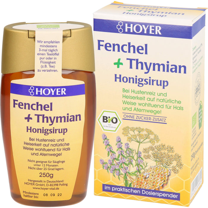 HOYER Fenchel+Thymian Honigsirup, 250 g Solution