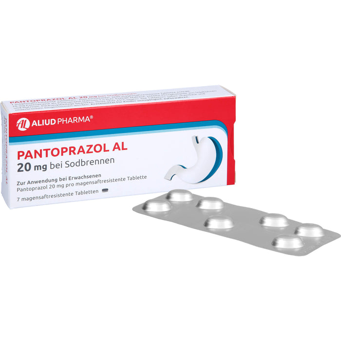 Pantoprazol AL 20 mg Tabletten bei Sodbrennen, 7 St. Tabletten