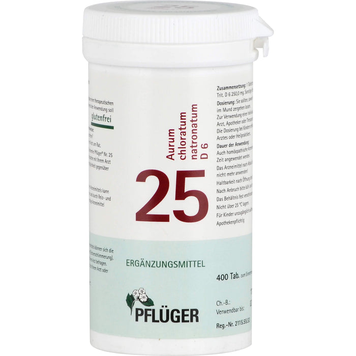 PFLÜGER Biochemie Nr.25 Aurum chloratum natronatum D6 Tabletten, 400 pc Tablettes