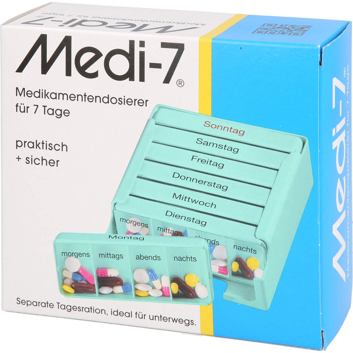 Medi-7 Medikamentendosierer für 7 Tage in türkis, 1 pcs. Box