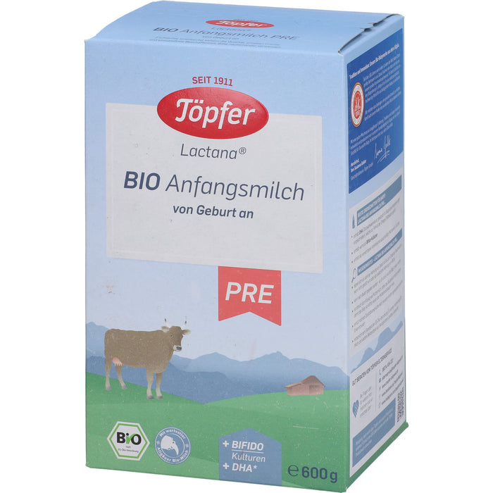 Töpfer Lactana Bio Anfangsmilch von Geburt an Pulver, 600 g Poudre