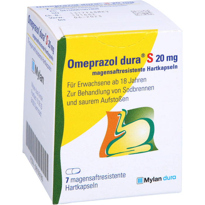 Omeprazol dura S 20 mg Hartkapseln bei Sodbrennen, 7 pcs. Capsules