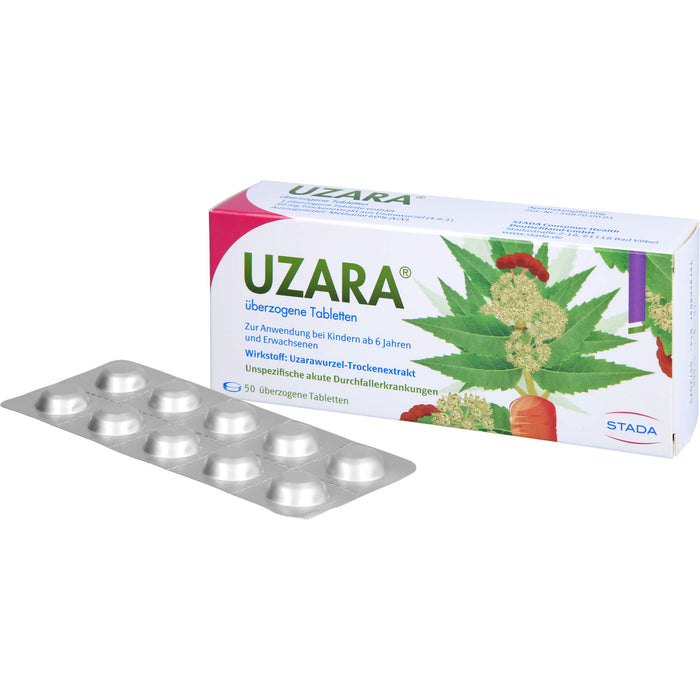 UZARA 40 mg Tabletten bei Durchfall, 50 pc Tablettes