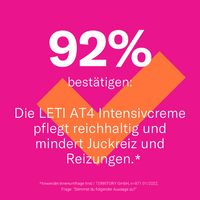 LETI AT4 Intensivcreme - Akut-Hautpflege bei extrem trockener oder bei akuten atopischen Ekzemen, 100 ml Crème