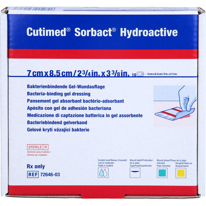 Cutimed Sorbact Hydroactive 7x8,5cm, 10 St KOM