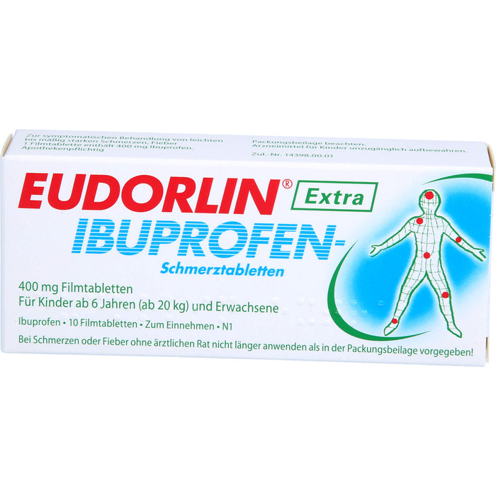 EUDORLIN Extra Ibuprofen-Schmerztabletten 400 mg bei Schmerzen und Fieber, 10 pc Tablettes