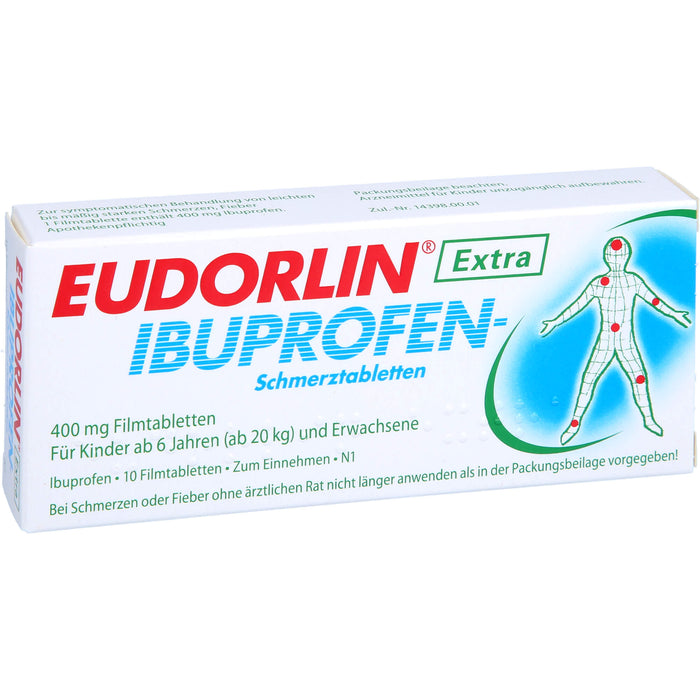 EUDORLIN Extra Ibuprofen-Schmerztabletten 400 mg bei Schmerzen und Fieber, 10 St. Tabletten