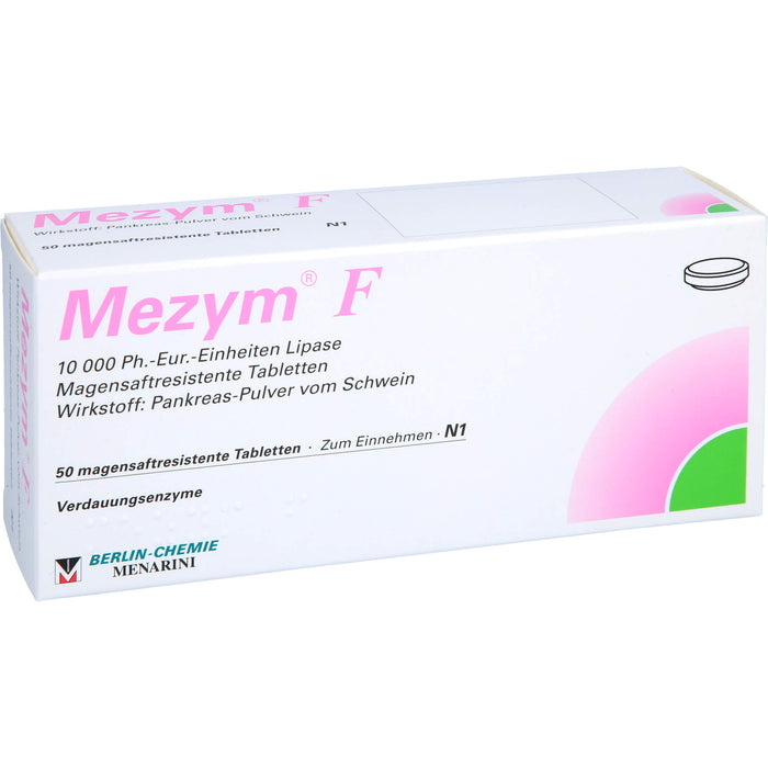 BERLIN-CHEMIE Mezym F Filmtabletten Verdauungsenzyme bei Verdauungsstörungen, 50 pc Tablettes