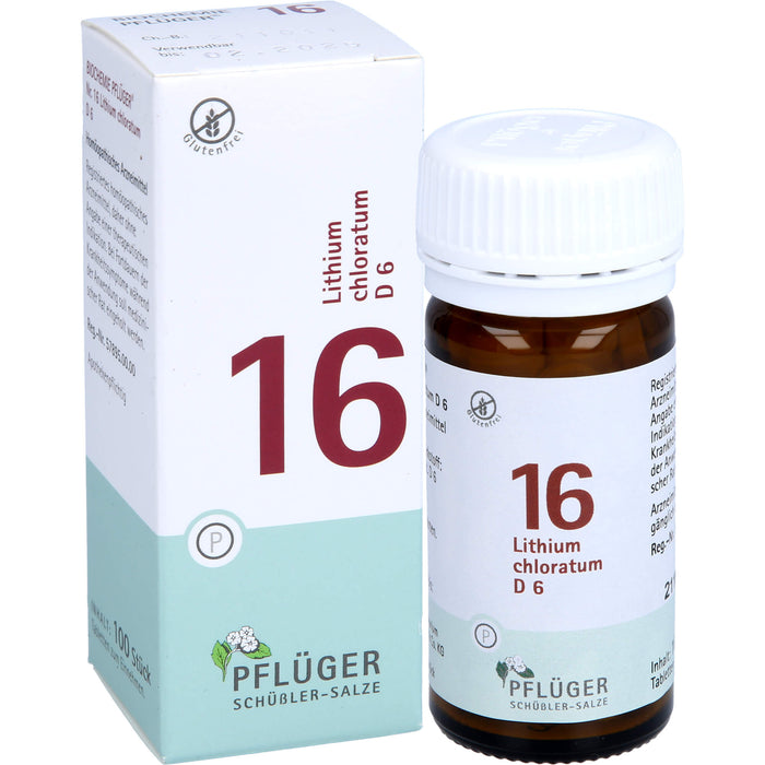 PFLÜGER Biochemie 16 Lithium chloratum D6 Tabletten, 100 St. Tabletten