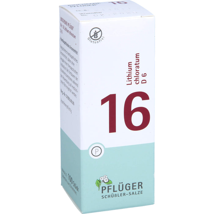 PFLÜGER Biochemie 16 Lithium chloratum D6 Tabletten, 100 pcs. Tablets