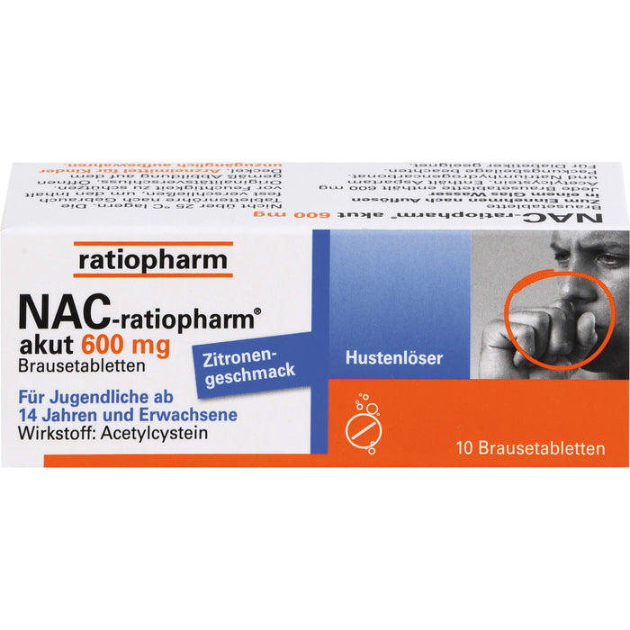 NAC-ratiopharm akut 600 mg Brausetabletten, 10 pcs. Tablets