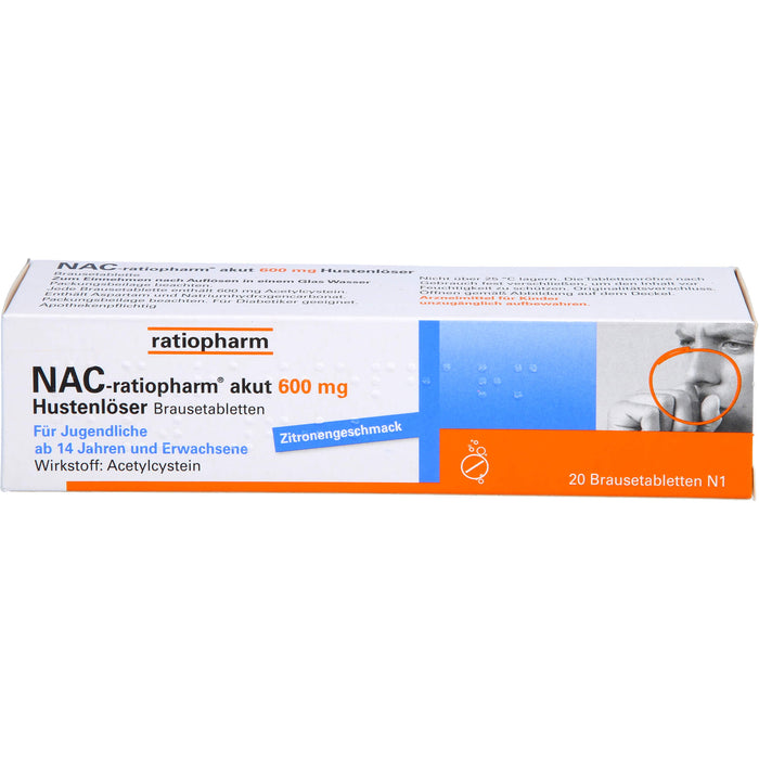 NAC-ratiopharm akut 600 mg Brausetabletten, 20 pcs. Tablets