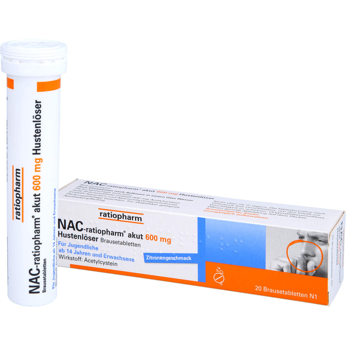 NAC-ratiopharm akut 600 mg Brausetabletten, 20 St. Tabletten