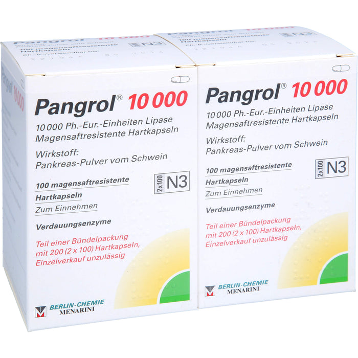 Pangrol 10 000 Ph.-Eur.-Einheiten Lipase Hartkapseln Verdauungsenzyme, 200 pc Capsules