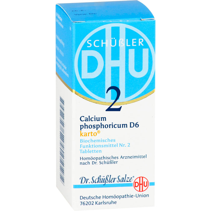 DHU Schüßler-Salz Nr. 2 Calcium phosphoricum D6 Karto – Das Mineralsalz der Knochen und Zähne – das Original – umweltfreundlich im Arzneiglas, 200 pcs. Tablets