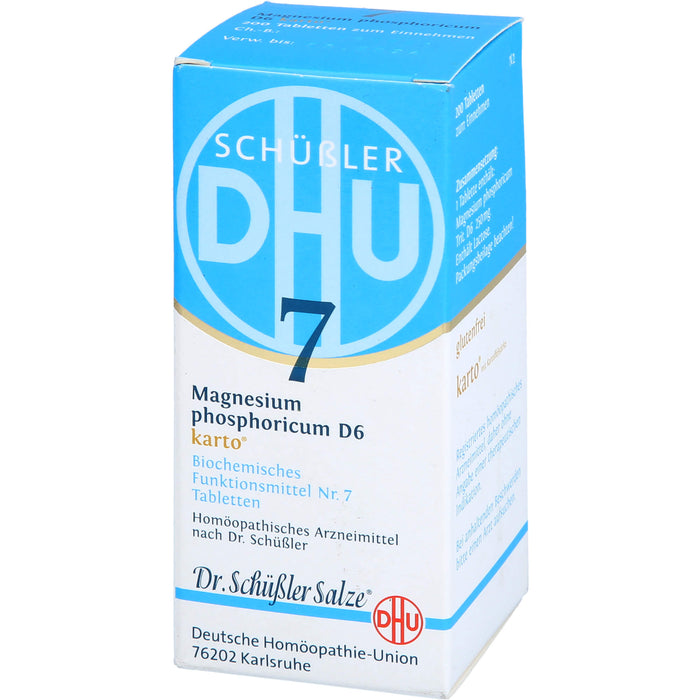 DHU Schüßler-Salz Nr. 7 Magnesium phosphoricum D6 Karto – Das Mineralsalz der Muskeln und Nerven – das Original, 200 pcs. Tablets