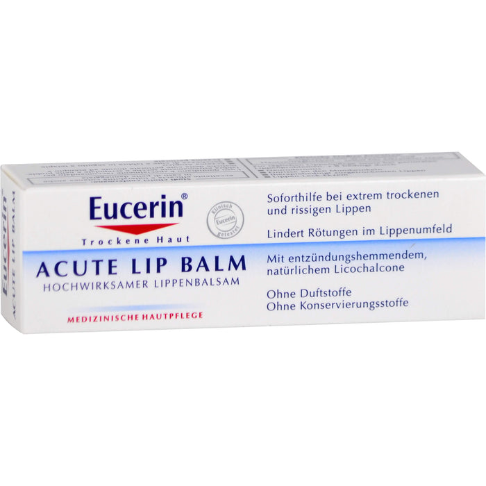 Eucerin Acute Lip Balm Hochwirksamer Balsam für sehr trockene Lippen, 10 ml Baume