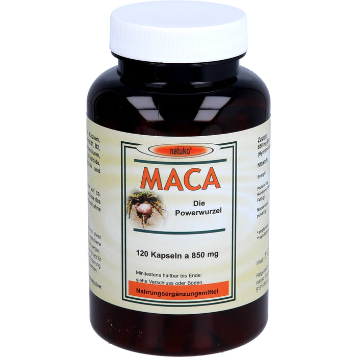 natuko Maca die Powerwurzel Kapseln 850 mg, 120 pc Capsules