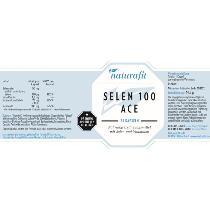 naturafit Selen 100 ACE Kapseln, 75 pcs. Capsules