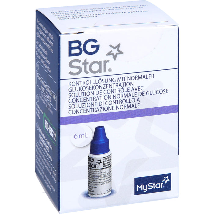 BGStar Kontrolllösung mit normaler Glukosekonzentration, 6 ml Lösung