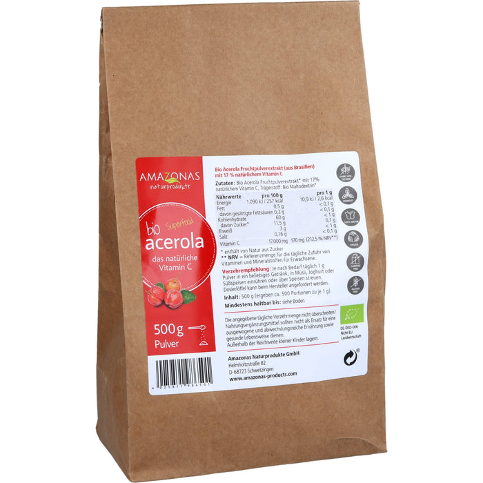 AMAZONAS Acerola Pulver bio, 500 g Poudre